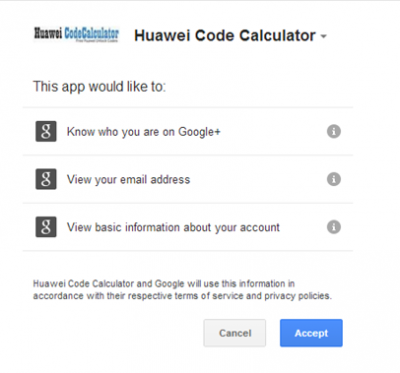 Huawei Code Calculator Accept1 400x373 Générer le code de réinitialisation du compteur de déblocage pour le modem Huawei (NEW/OLD ALGO HASH RESET)