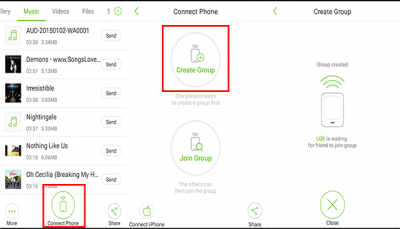 Transfert Android vers iPhone Xender 400x229 Comment transférer des fichiers de Android vers iPhone et vice versa