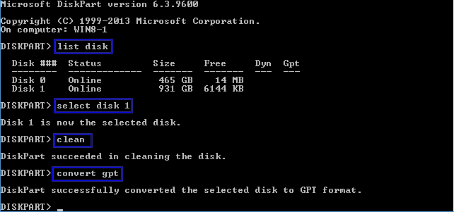 diskpart convertir mbr gpt Convertir une Table de partition MBR en GPT et vice-versa sur Windows ou sans OS