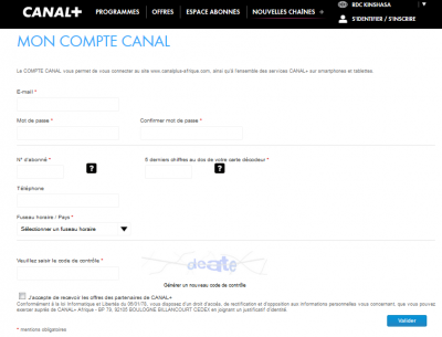 Formulaire Inscription 400x305 Formulaire Inscription 400x305 myCANAL : Suivre les chaines CANAL+ Par Internet sur Ordinateur/Android/iPhone.