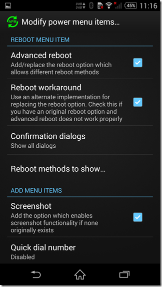 Advanced power menu Advanced power menu Xposed Framework : Top 10 modules indispensables pour Android