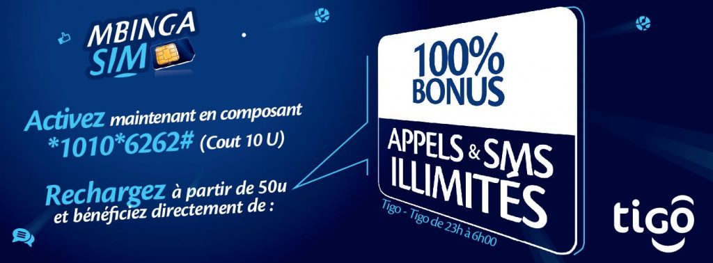 Tigo Tembesili Tigo Tembesili Tigo RDC : SIM Mbinga – 100% Bonus sur les Appels, SMS & Internet
