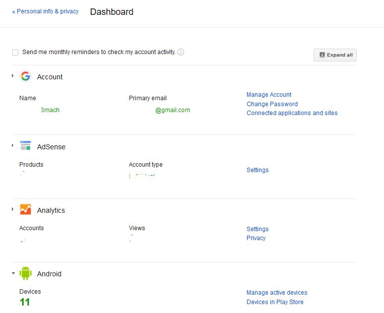 Google Dashboard Comment trouver le code IMEI d’un téléphone Android perdu