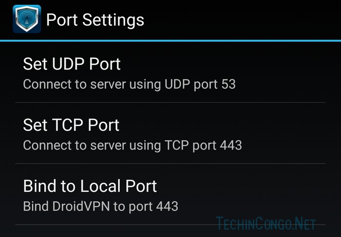 Port Settings DroidVPN Comment utiliser DroidVPN pour internet gratuit