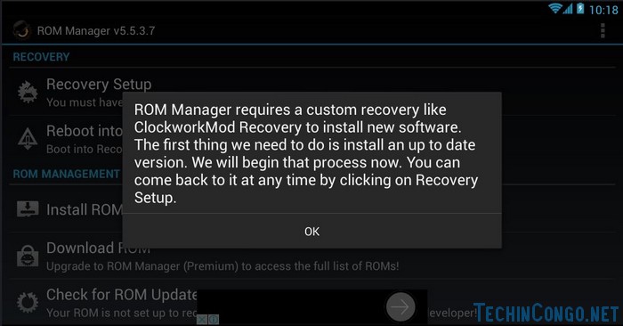 Lancer Rom Manager Comment installer le custom recovery CWM sur tout Android facilement