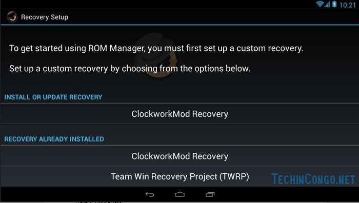Recovery Setup Comment installer le custom recovery CWM sur tout Android facilement