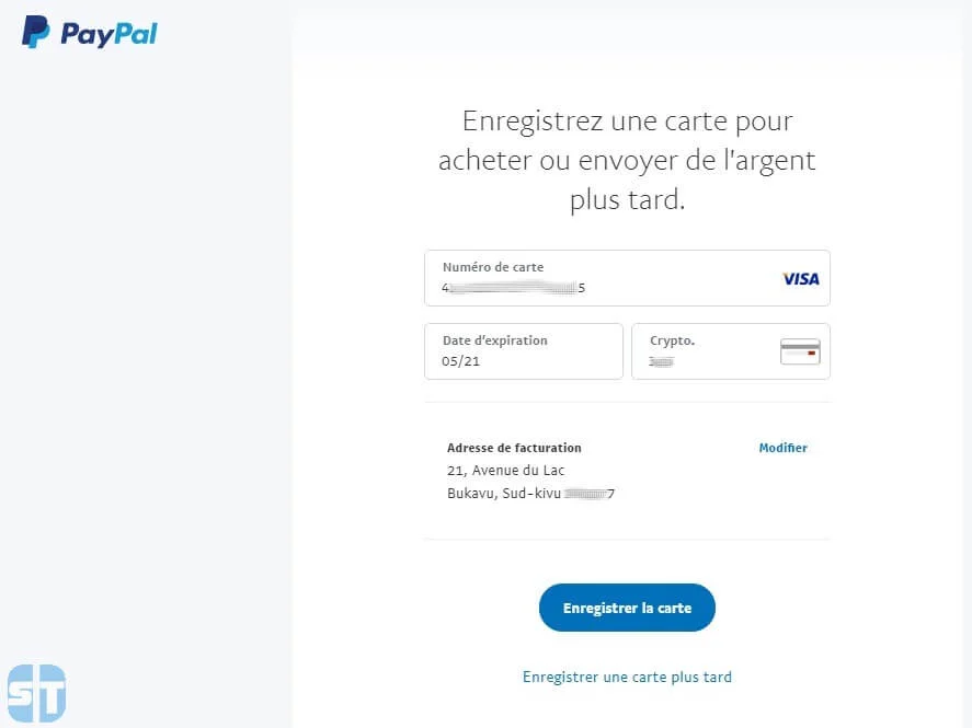 Enregistrer carte dans Paypal Comment cr&eacute;er un compte Paypal en Afrique gratuitement