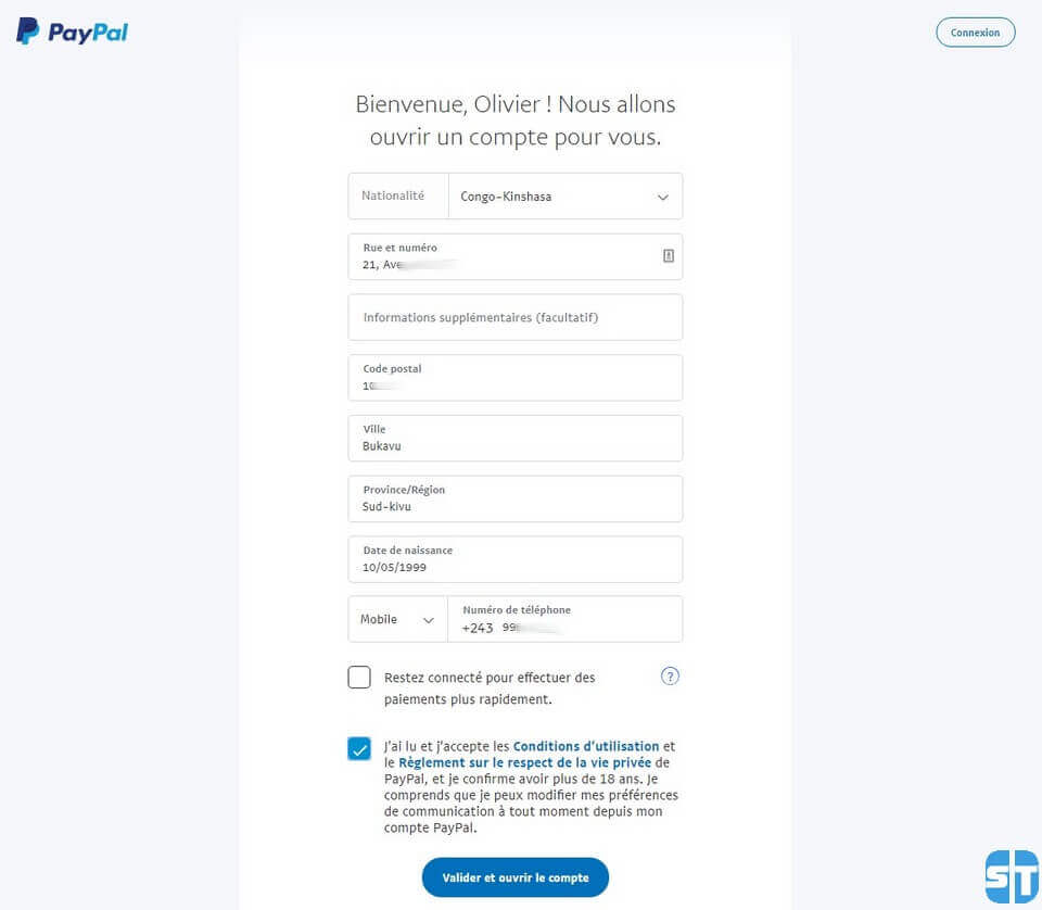 Informations supplementaires Paypal Comment créer un compte Paypal en Afrique gratuitement