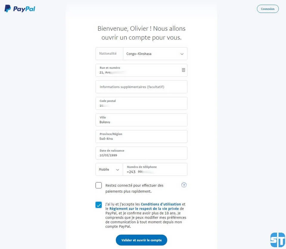 Informations supplementaires Paypal Comment cr&eacute;er un compte Paypal en Afrique gratuitement