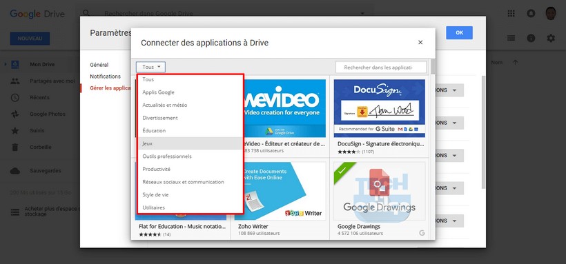 Trier applications Google Drive Comment installer et utiliser des applications dans Google Drive