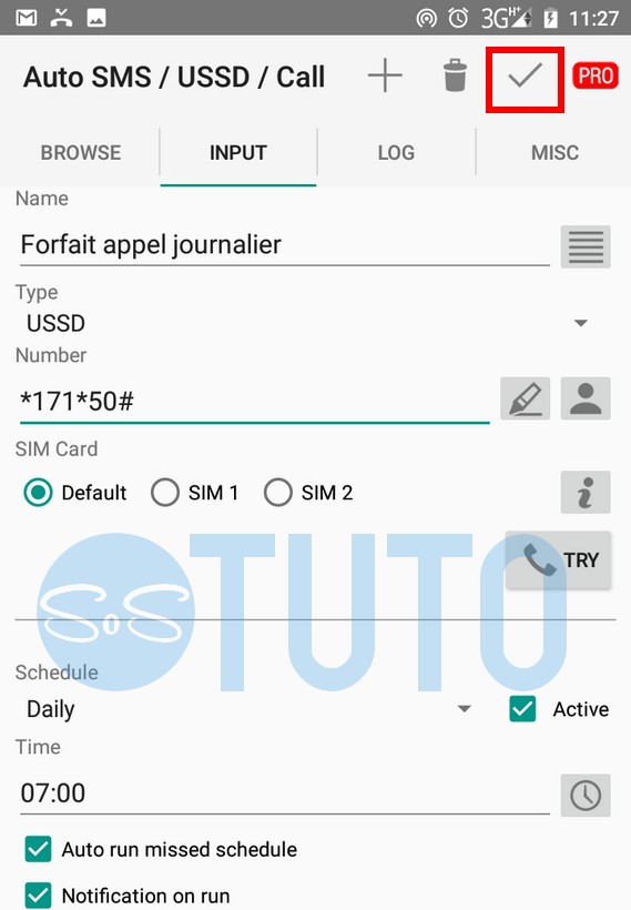Auto SMS USSD Call Comment renouveler automatiquement un forfait mobile sur Android