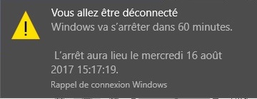 message arret pc Méthodes pour programmer l'arrêt ou le redémarrage d'un PC sans logiciel