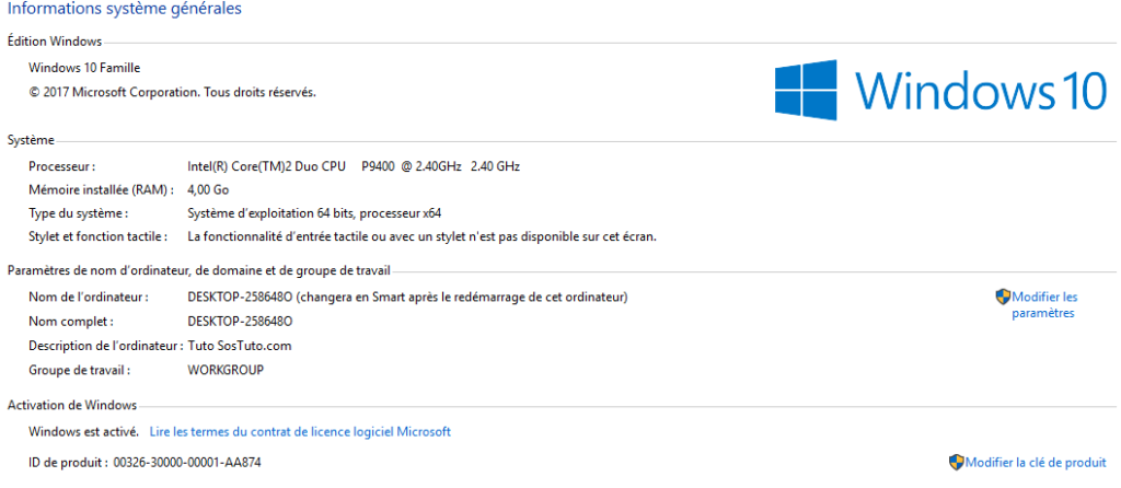 proprietes windows 10 1024x446 proprietes windows 10 1024x446 Guide Ultime : Comment Choisir le Parfait Ordinateur Portable en 8 Étapes Cruciales