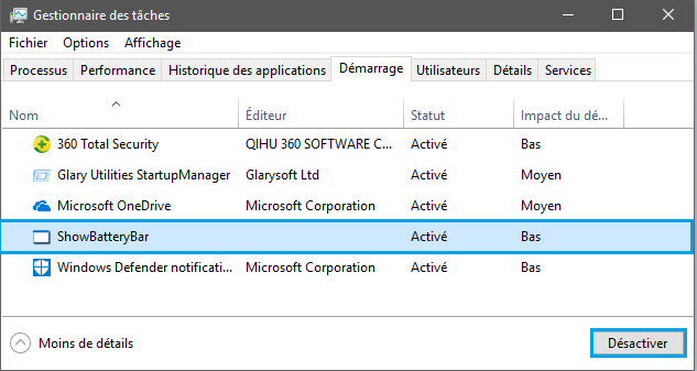 Dsactiver programme dans gestionnaire des taches Désactiver l’exécution automatique d'un programme au démarrage de Windows 10/8/7