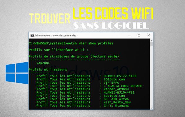 Pirater WiFi avec CMD 629x400 Comment Trouver le Code d'un WiFi Sécurisé Enregistré sur Votre PC