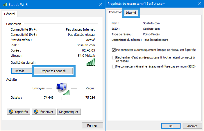 Proprietes WiFi Proprietes WiFi Comment Trouver le Code d'un WiFi Sécurisé Enregistré sur Votre PC