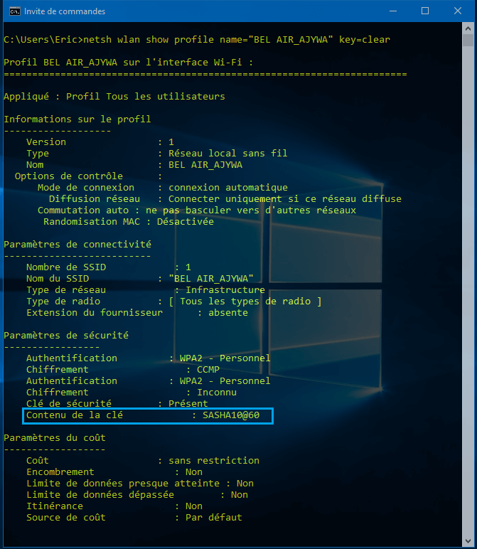 code WiFi Bel air code WiFi Bel air Comment Trouver le Code d'un WiFi Sécurisé Enregistré sur Votre PC