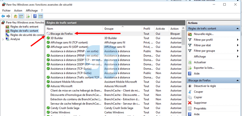 Nouvelles regles de trafic sortant Nouvelles regles de trafic sortant Comment empêcher un programme d'accéder à internet sans logiciel