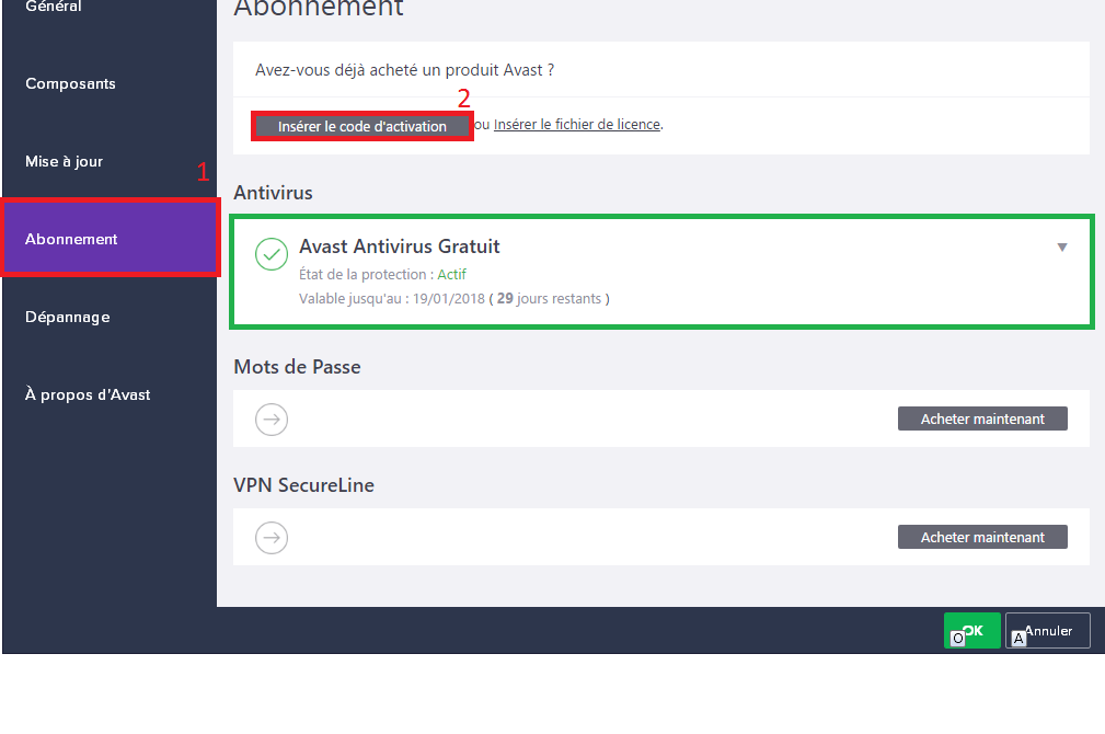 Avast1 Comment avoir une clé de licence de l'antivirus Avast gratuitement en 2019