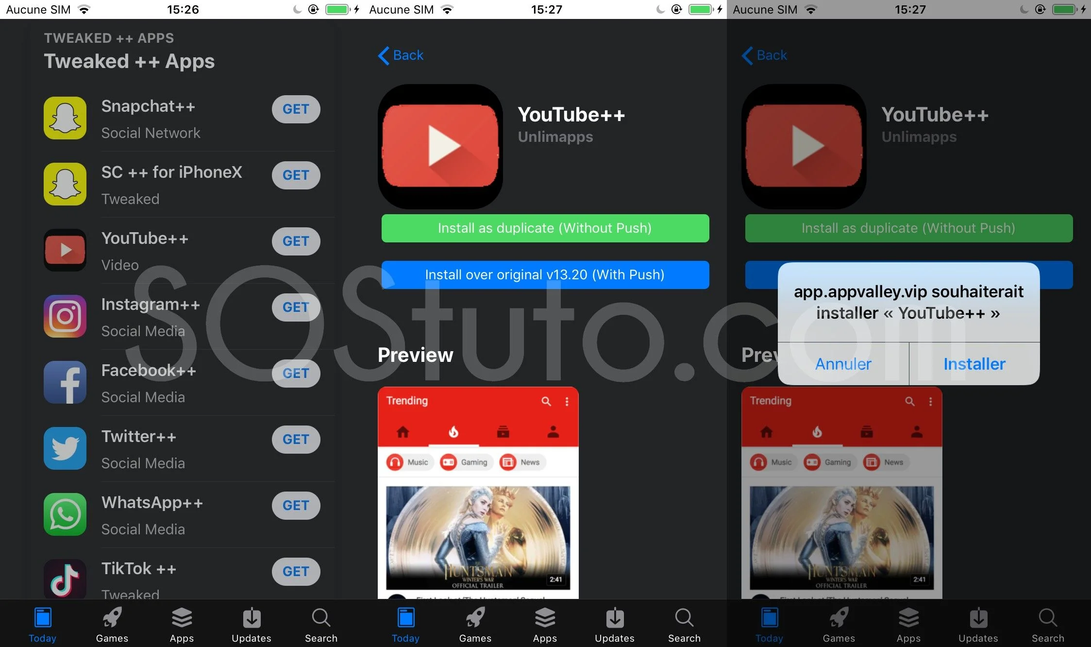 Interface AppValley VIP T&eacute;l&eacute;charger AppValley pour iPhone, iPad, iPod (iOS 2019)