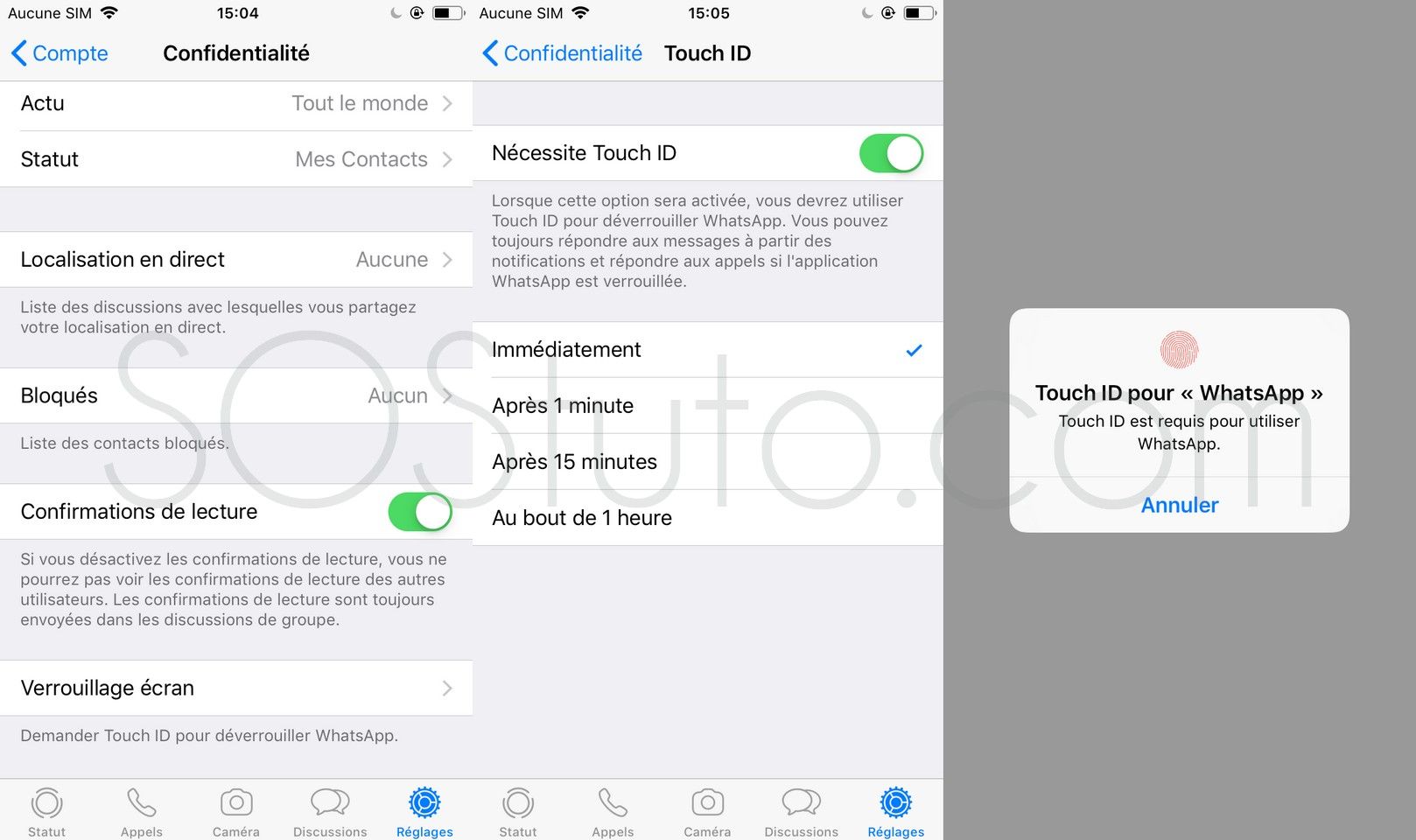 Touch ID Face ID pour WhatsApp 2 Méthodes pour Protéger WhatsApp sur iPhone avec mot de passe ou Touch ID ou Face ID