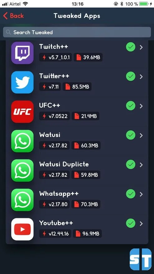 Tweaked Apps Tweakbox T&eacute;l&eacute;charger WhatsApp++ et WhatsApp Watusi pour iOS sans jailbreak