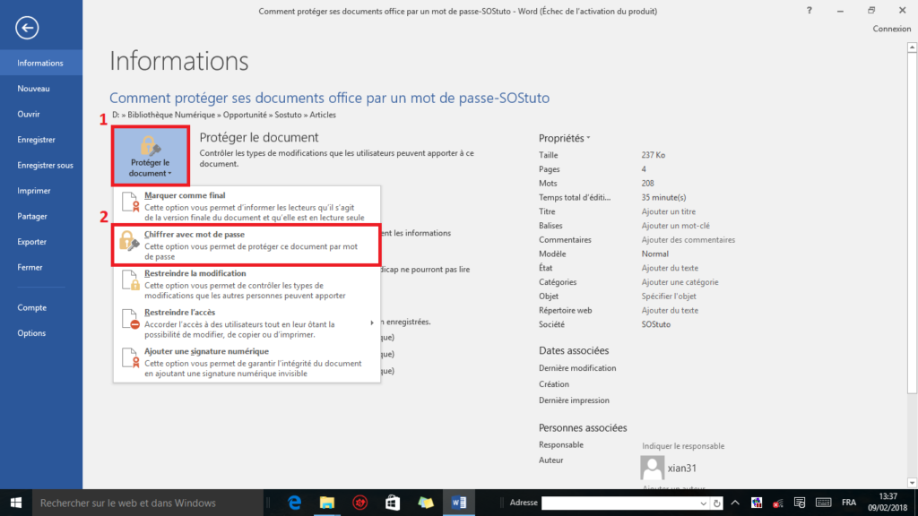 image3 1024x576 image3 1024x576 Comment protéger un fichier Word par un mot de passe sous Windows 10 /8/7/XP