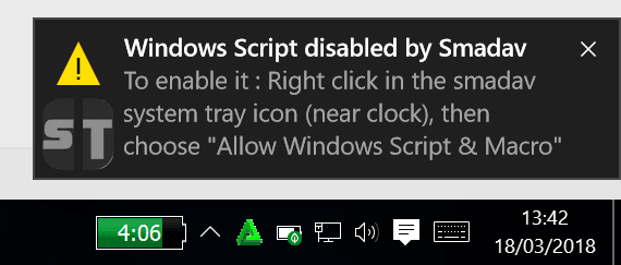 Windows Script Disabled By Smadav Comment activer l’accès à Windows Script Host sur Windows 10/8/7