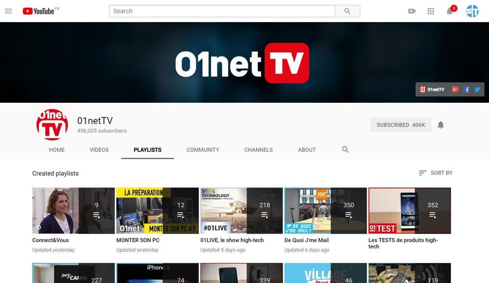 01netTV 10 +10 Chaînes YouTube pour les Geeks et suivre l'Actu Informatique