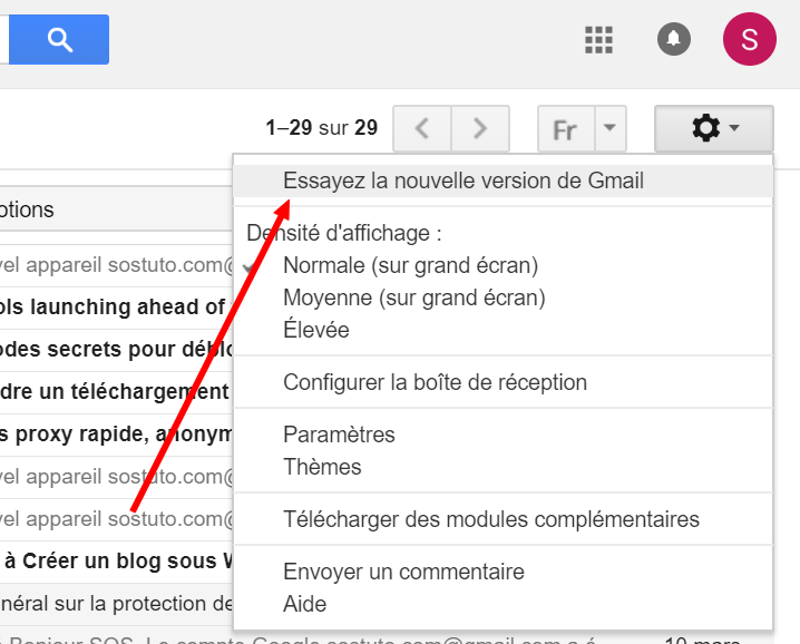 Essayer nouvelle version Gmail Comment activer la nouvelle version Gmail 2018 (nouvelle interface)