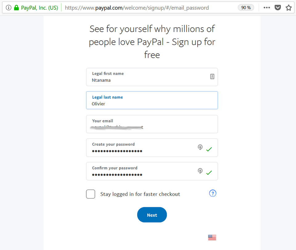 Formulaire PayPal 1 Guide Complet pour Créer un Compte PayPal Américain Vérifié