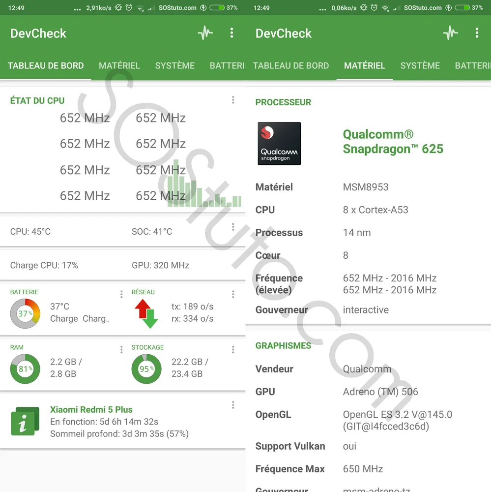 DevCheck Materiel Comment connaitre le processeur CPU de son smartphone Android