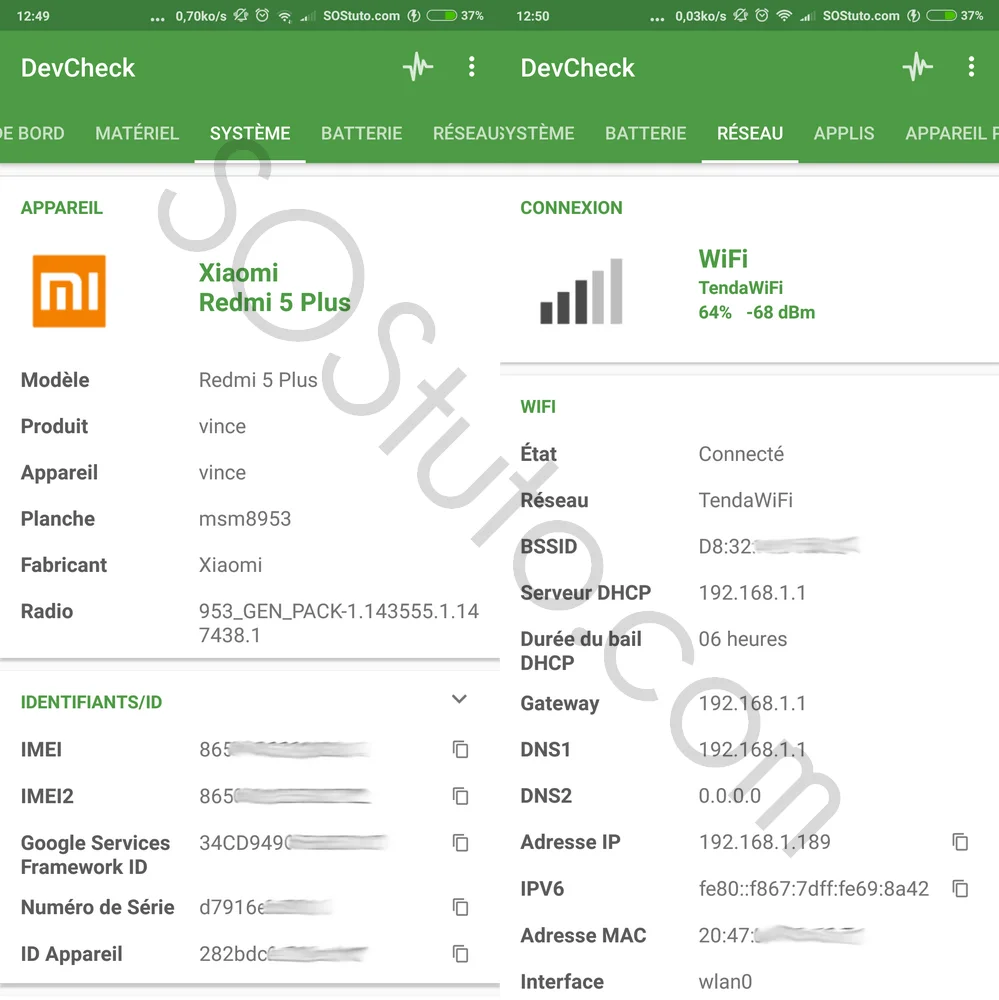 DevCheck Systeme Reseau Comment connaitre le processeur CPU de son smartphone Android