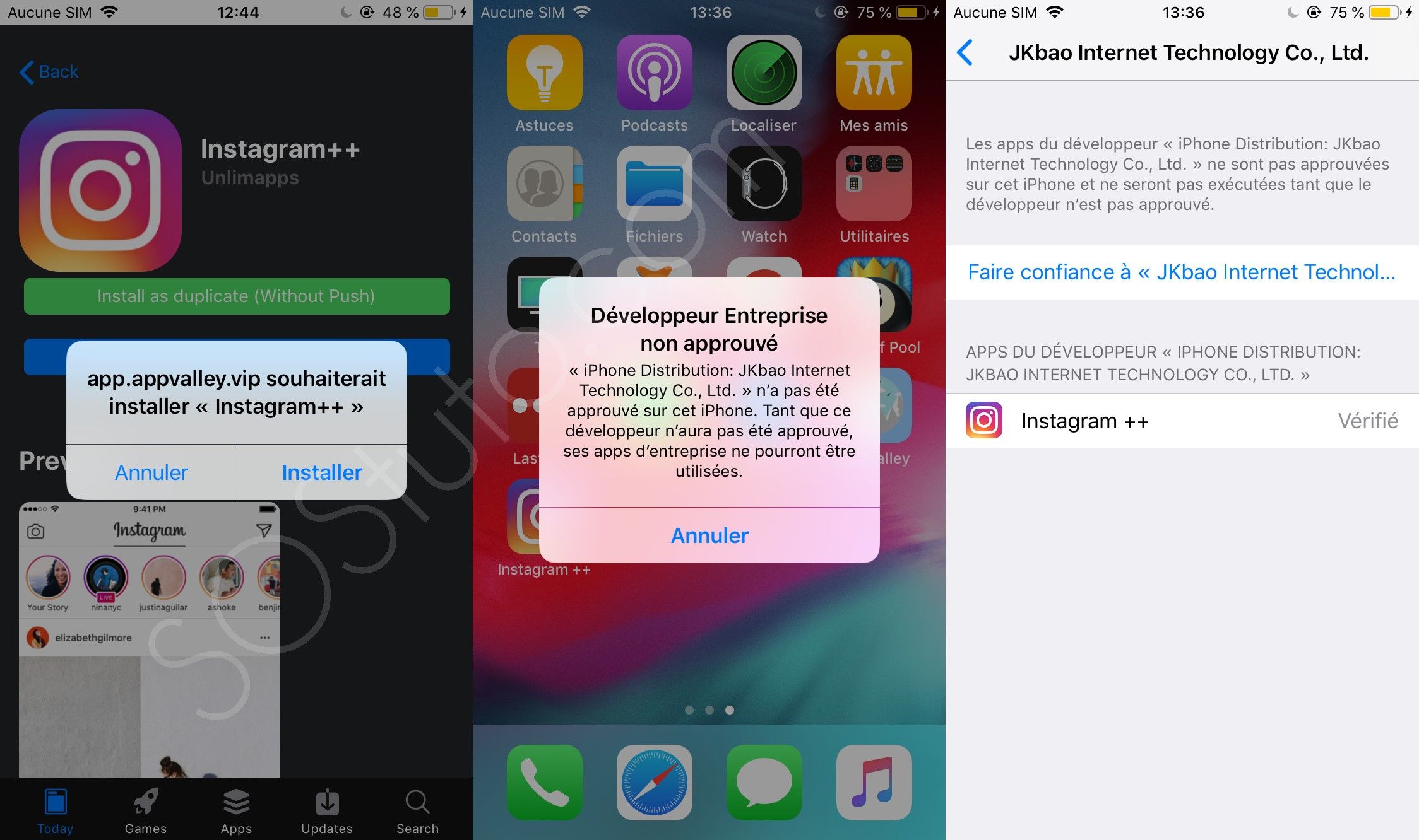 Developpeur ENtreprise non approuvé Télécharger AppValley pour iPhone, iPad, iPod (iOS 2019)