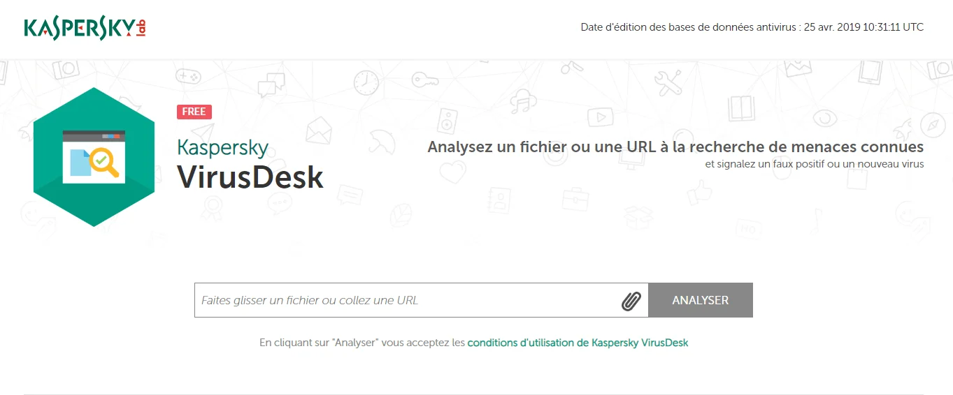 Kaspersky VirusDesk Kaspersky VirusDesk Les 10 Meilleurs Anti-virus en Ligne pour Scanner un Fichier ou une URL