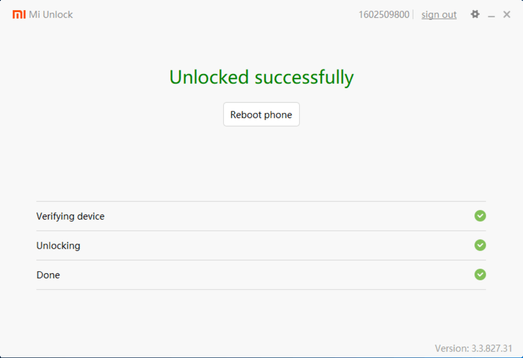 Mi Unlock Successful Comment D&eacute;verrouiller le Bootloader de tout Xiaomi