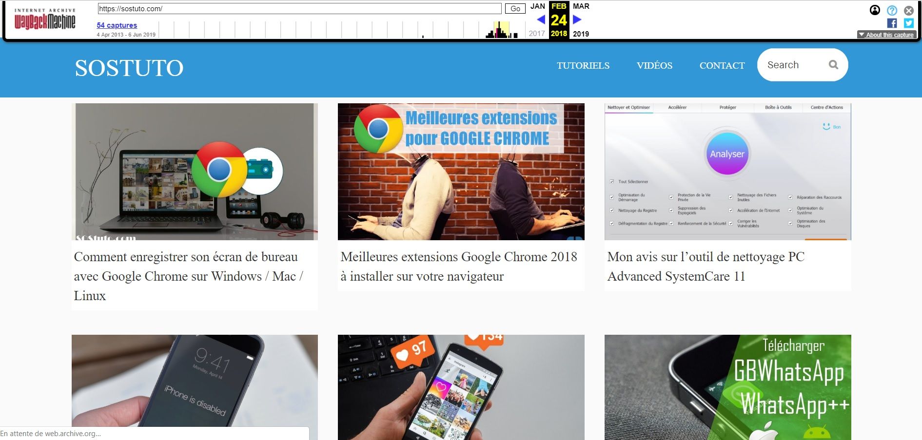 Ancien SOStuto grace à Whayback Machine Ancien SOStuto grace à Whayback Machine Wayback Machine – Voir un Site Web à une Date Antérieure