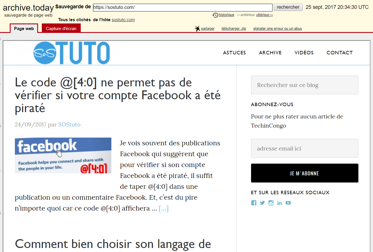 Archive.is SOStuto Archive.is SOStuto Wayback Machine – Voir un Site Web à une Date Antérieure
