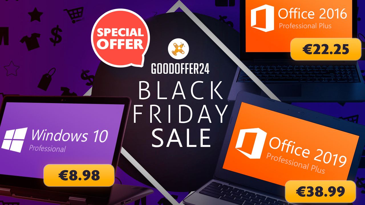 Black Friday GoodOffer24 Black Friday GoodOffer24 🔥 Offres Black Friday : Jusqu’à -40% sur les Produits Office 2019 & des Réductions sur tous les Logiciels