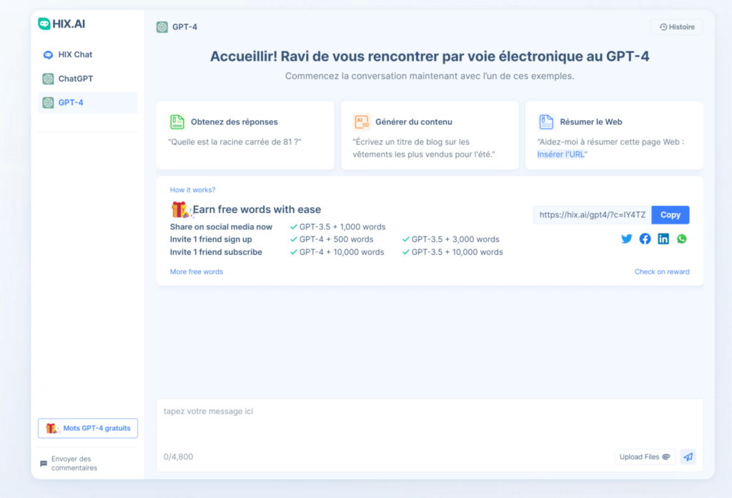 HIX.Ai Chat GPT 1024x697 HIX.Ai Chat GPT 1024x697 Comment Utiliser GPT-4 sans le Plan ChatGPT Plus