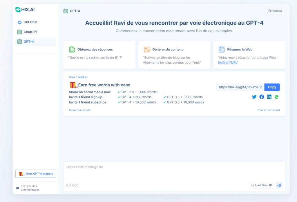HIX.Ai Chat GPT 1024x697 Comment Utiliser GPT-4 sans le Plan ChatGPT Plus
