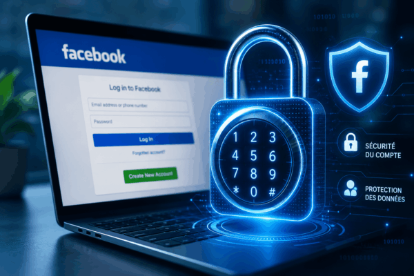 Illustration de la protection d'un compte réseau social contre le piratage.