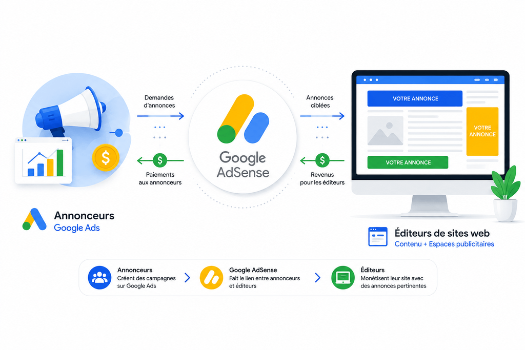 Fonctionnement du réseau publicitaire Google AdSense