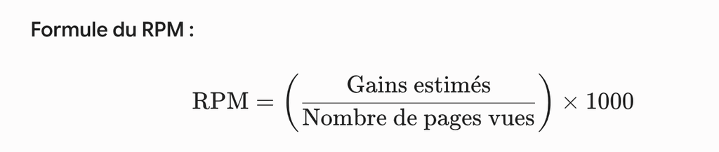 Formule dur RPM Google Adsense