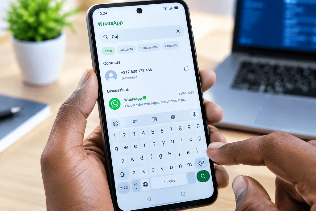 La recherche de contact WhatsApp permet de retrouver le nom et la photo associés à un numéro mobile
